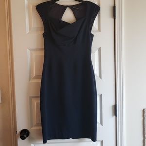Black Halo navy blue sheath dress sz 8